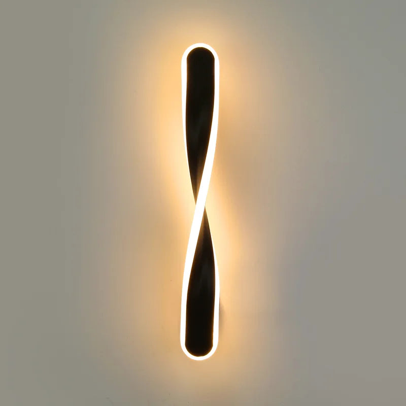 Spiral LED wall light close-up